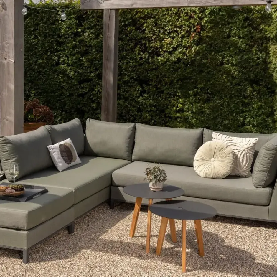WOOOD Sicilië Loungeset Tuin – Aluminium – Groen – 60x246x262