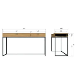 WOOOD Silas Bureau - Eiken - Melamine - 74x140x44