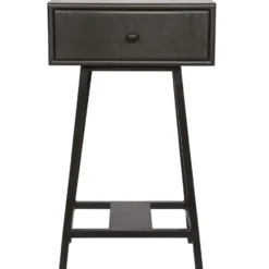 WOOOD Skybox Sidetable - Hout/Metaal - Zwart - 70x45x30