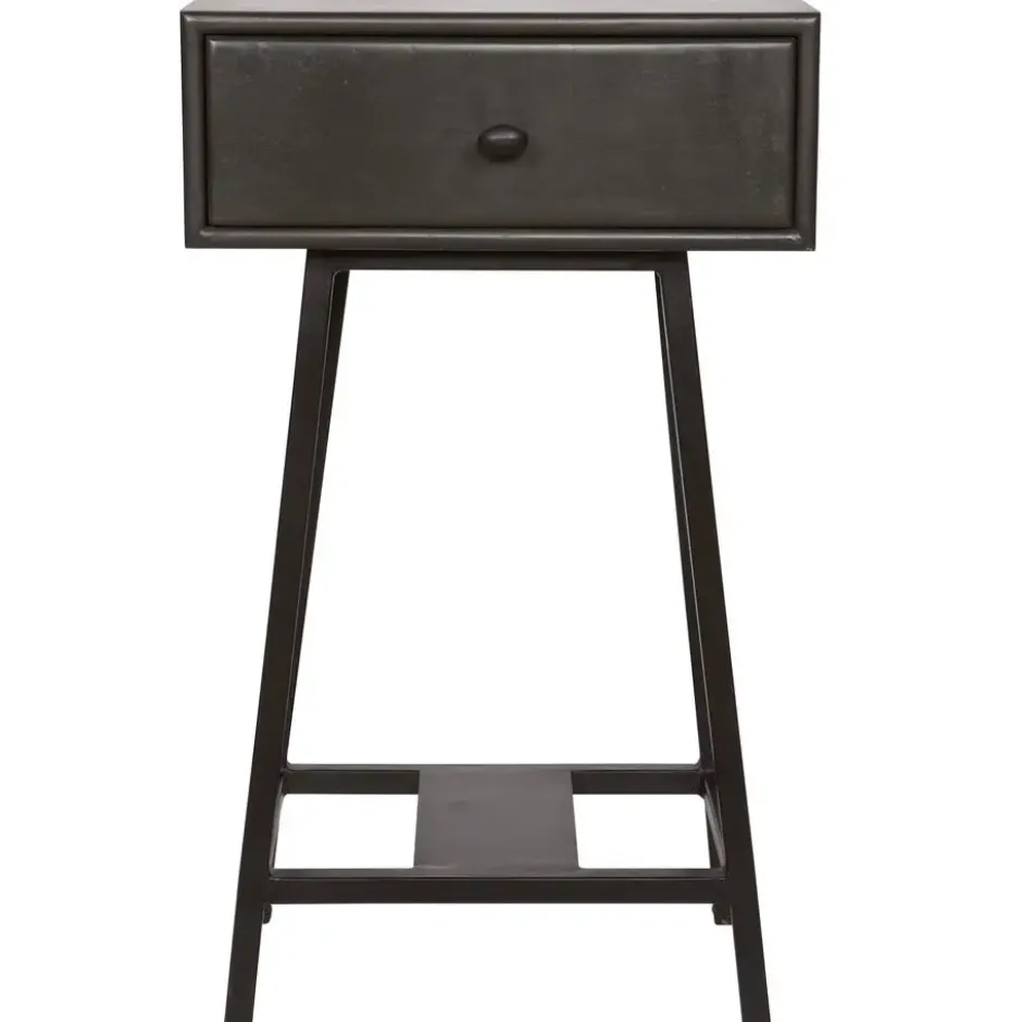 WOOOD Skybox Sidetable - Hout/Metaal - Zwart - 70x45x30