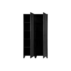 WOOOD Stijn Kledingkast 2-Deurs - Grenen - Zwart - 103x187x40