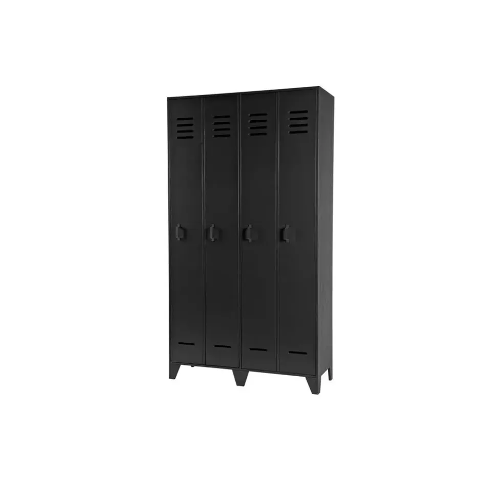 WOOOD Stijn Kledingkast 2-Deurs - Grenen - Zwart - 103x187x40