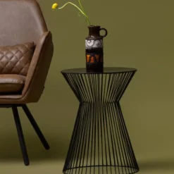 WOOOD Suus Bijzettafel - Metaal - Zwart - 46x Ø35