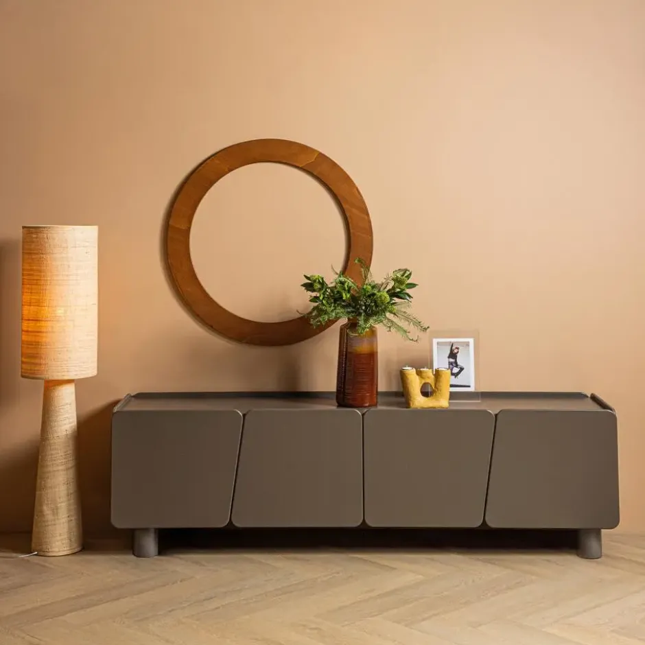 WOOOD Syro Vloerlamp Ø 30 CM - Raffia - Naturel - 130x30x30
