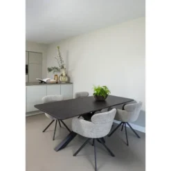 WOOOD Tablo Kruispoot - Metaal - Zwart - 72x159x77