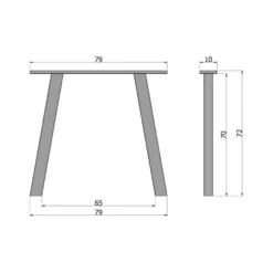 WOOOD Tablo Tafelblad Incl. A-Poot - Onbehandeld - Eiken - 74,4x180x90