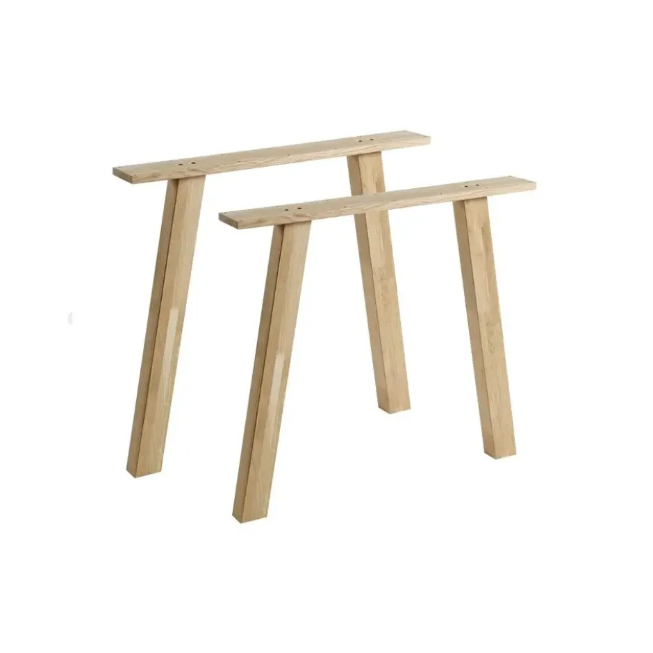 WOOOD Tablo Tafelblad Incl. A-Poot - Onbehandeld - Eiken - 74,4x200x90