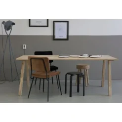 WOOOD Tablo Tafelblad Incl. A-Poot - Onbehandeld - Eiken - 74,4x200x90
