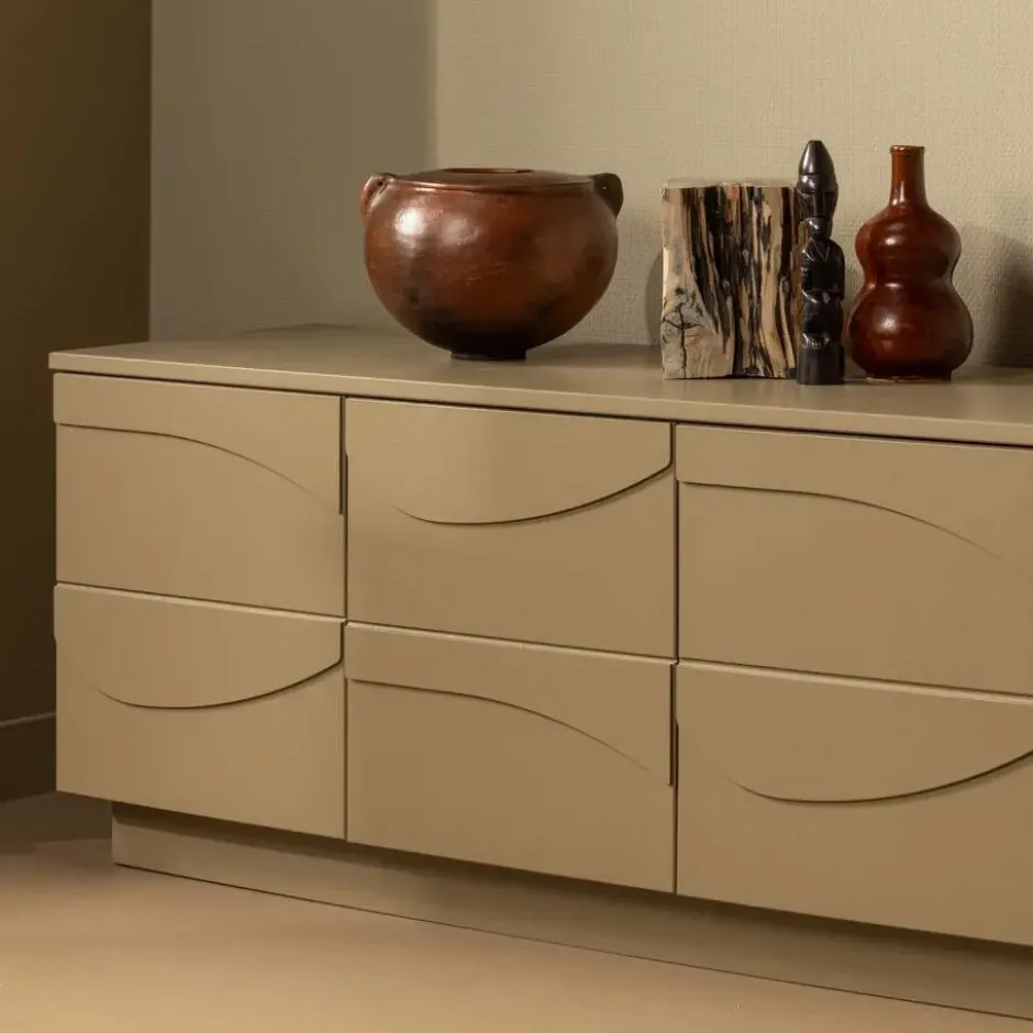 WOOOD Teo TV-Meubel - Grenen - Mud - 52x180x40