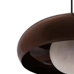 WOOOD Tivo Hanglamp Rond - Metaal - Hoogglans Bruin - 12x40x40