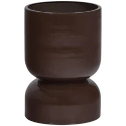 WOOOD Toval Pot Laag - Metaal - Hoogglans Paars/Bruin - 40x28x28