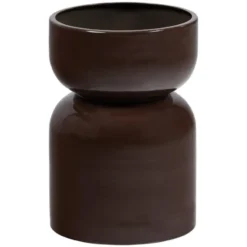 WOOOD Toval Pot Laag - Metaal - Hoogglans Paars/Bruin - 40x28x28