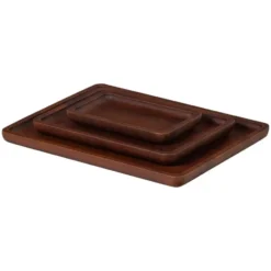 WOOOD Trayla Dienblad - Mangohout - Bruin - Set Van 3