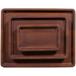 WOOOD Trayla Dienblad - Mangohout - Bruin - Set Van 3
