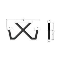 WOOOD X-Poot Picknick Buiten Tablo - Metaal - Zwart - 70x142x13