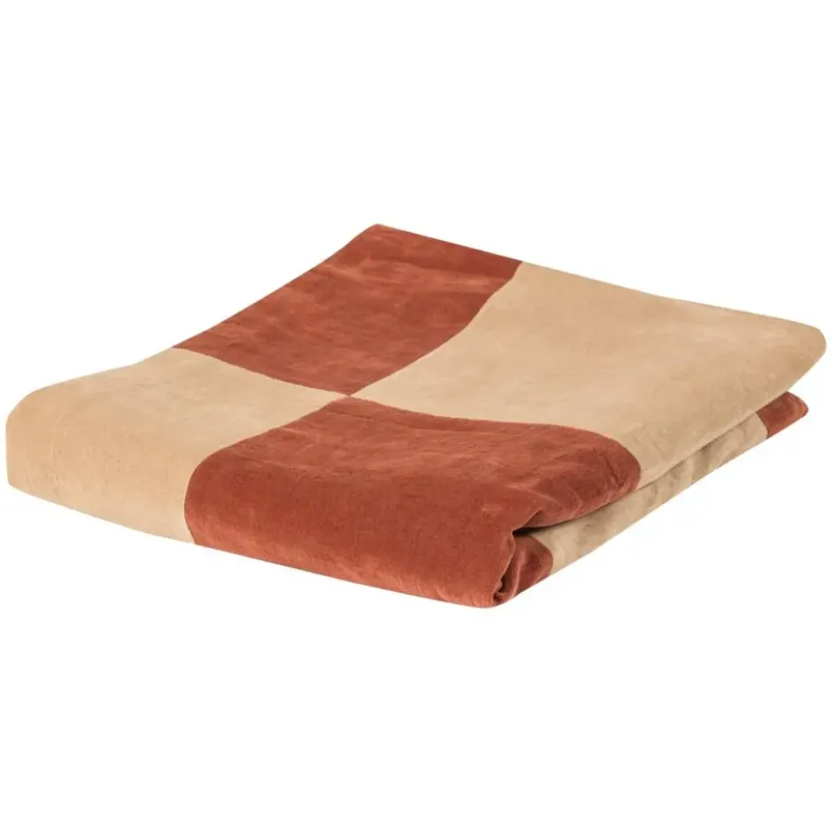 WOOOD Zena Kleed - Velvet - Roestbruin/Beige - 1x170x130