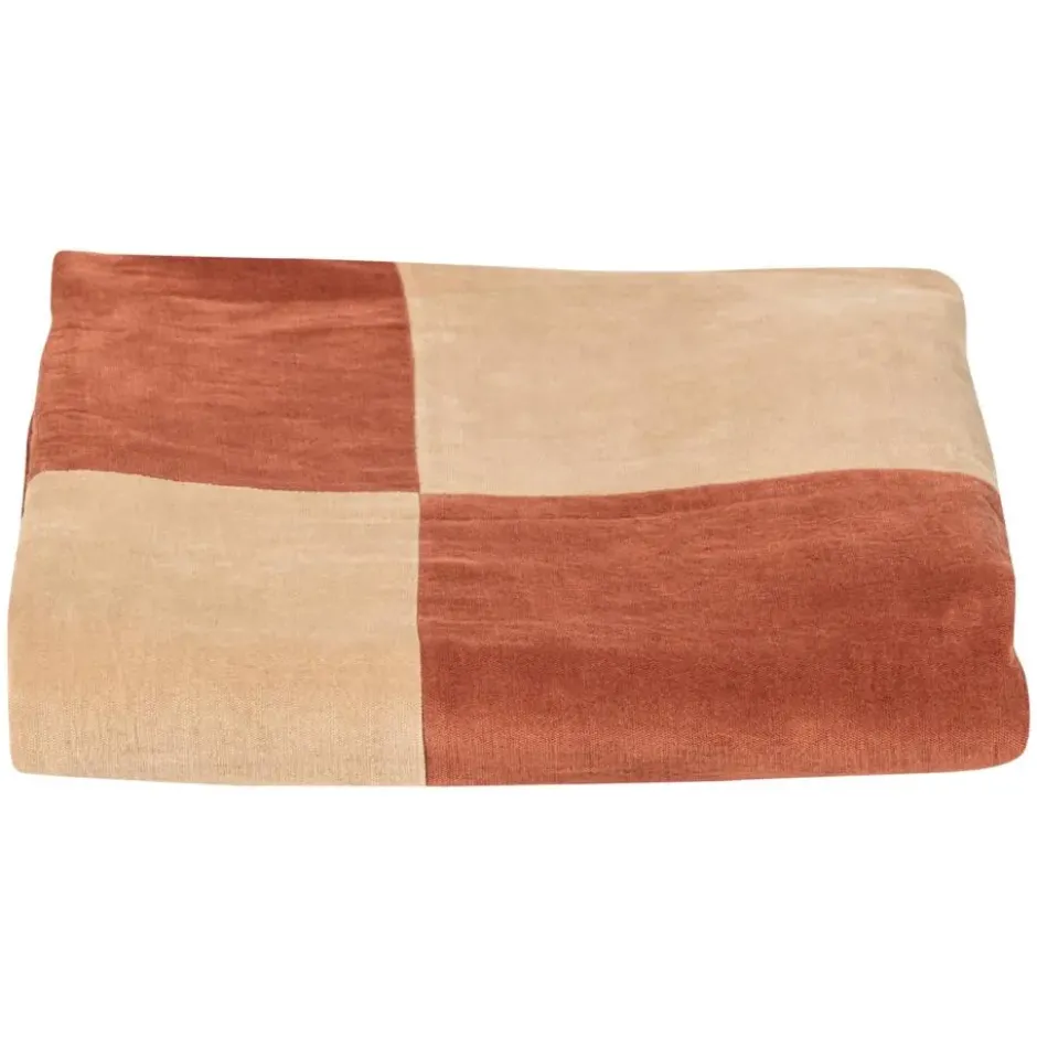 WOOOD Zena Kleed - Velvet - Roestbruin/Beige - 1x170x130