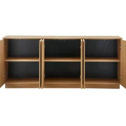 WOOOD Zuma dressoir - Push-To-Open - Eiken - Transparant - 85x22x45