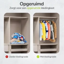 XIVADA Kledingstang Vigo - Zonder boren - Verstelbaar - Zilver