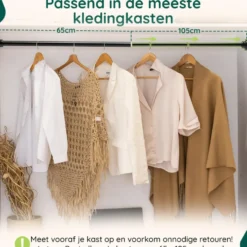 XIVADA Kledingstang Vigo - Zonder boren - Verstelbaar - Zwart