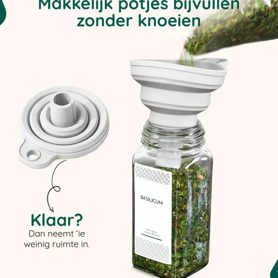 XIVADA Kruidenrek met 24 potjes - Organizer lade liggend - Met labels