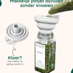 XIVADA Staand kruidenrek met 24 kruidenpotjes - 240 kruidenlabels