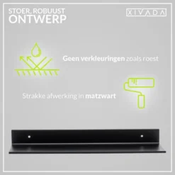 XIVADA Wandrek Rosa - Industrieel - Aluminium - Boren - Zwart - 60 cm