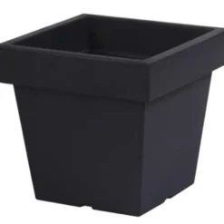 1x Kunststof vierkante bloempotten/plantenpotten 15 liter antraciet