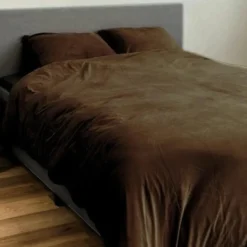 Zavelo Dekbedovertrek Velvet Comfort Bruin-1-persoons (140 x 200/220 cm)