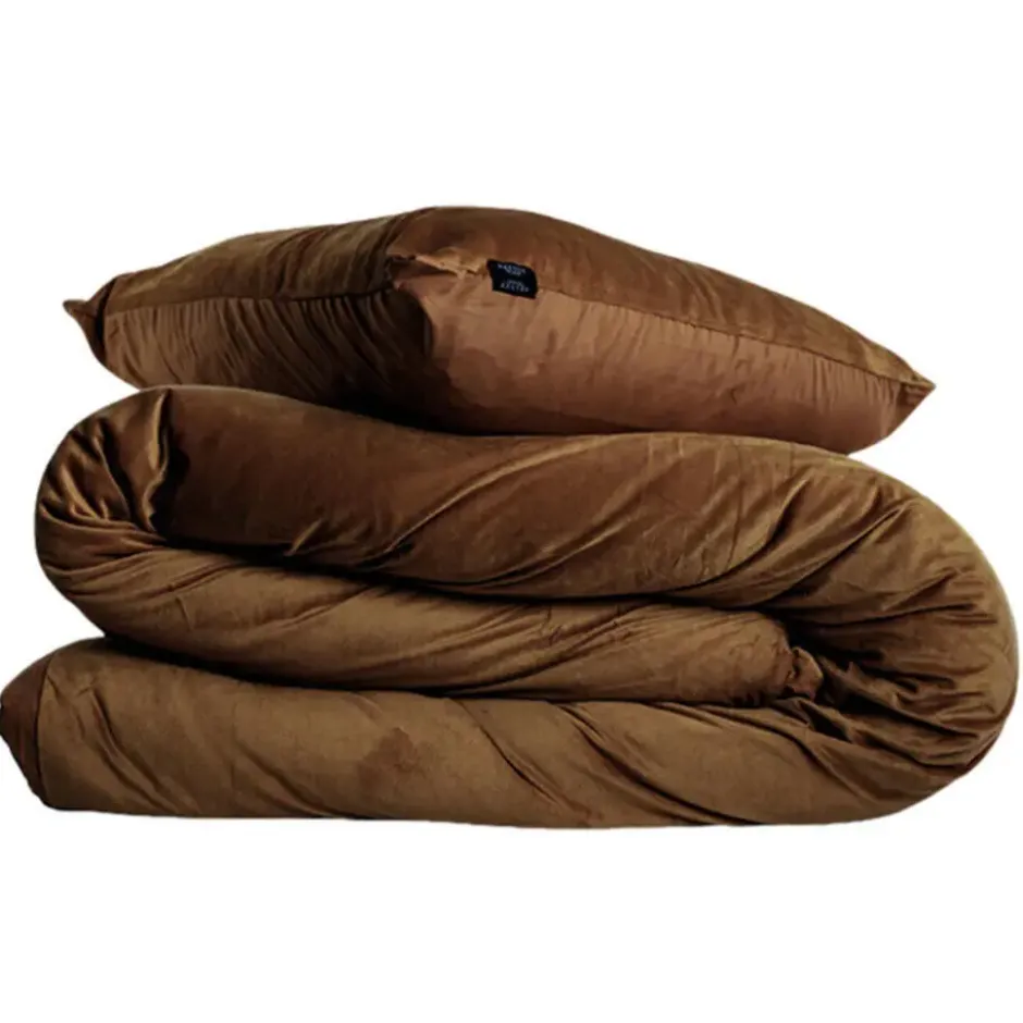 Zavelo Dekbedovertrek Velvet Comfort Bruin-2-persoons (200 x 200/220 cm)