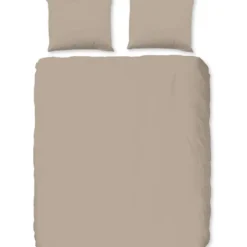 Zavelo Flanellette Effen Dekbedovertrek Zand-Lits-jumeaux (240 x 200/220 cm)
