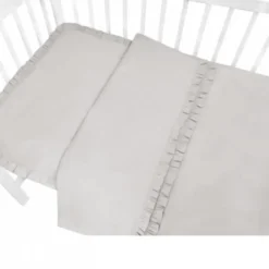 Zavelo Peuter Dekbedovertrek Royal Ruches Grijs 120 x 150 cm