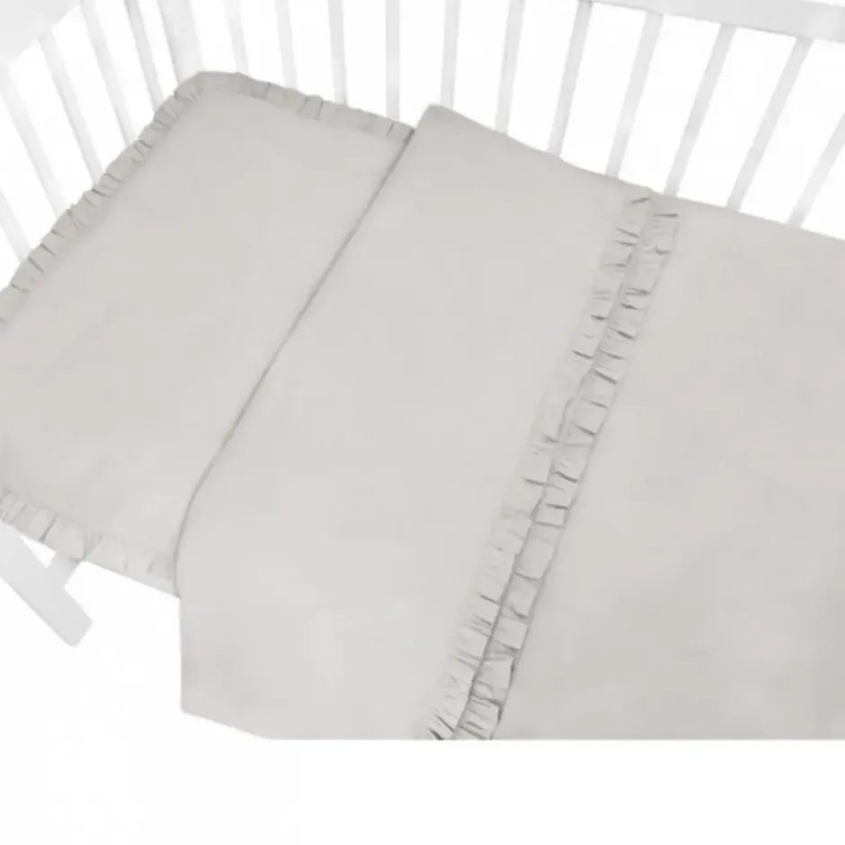 Zavelo Peuter Dekbedovertrek Royal Ruches Grijs 120 x 150 cm