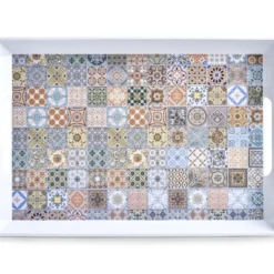 Zeller Dienblad - met mozaiekprint - melamine - 50 x 35 cm