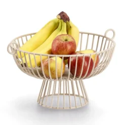 Zeller Fruitschaal - metaal - beige - 35 x 30 x 20 cm - rond