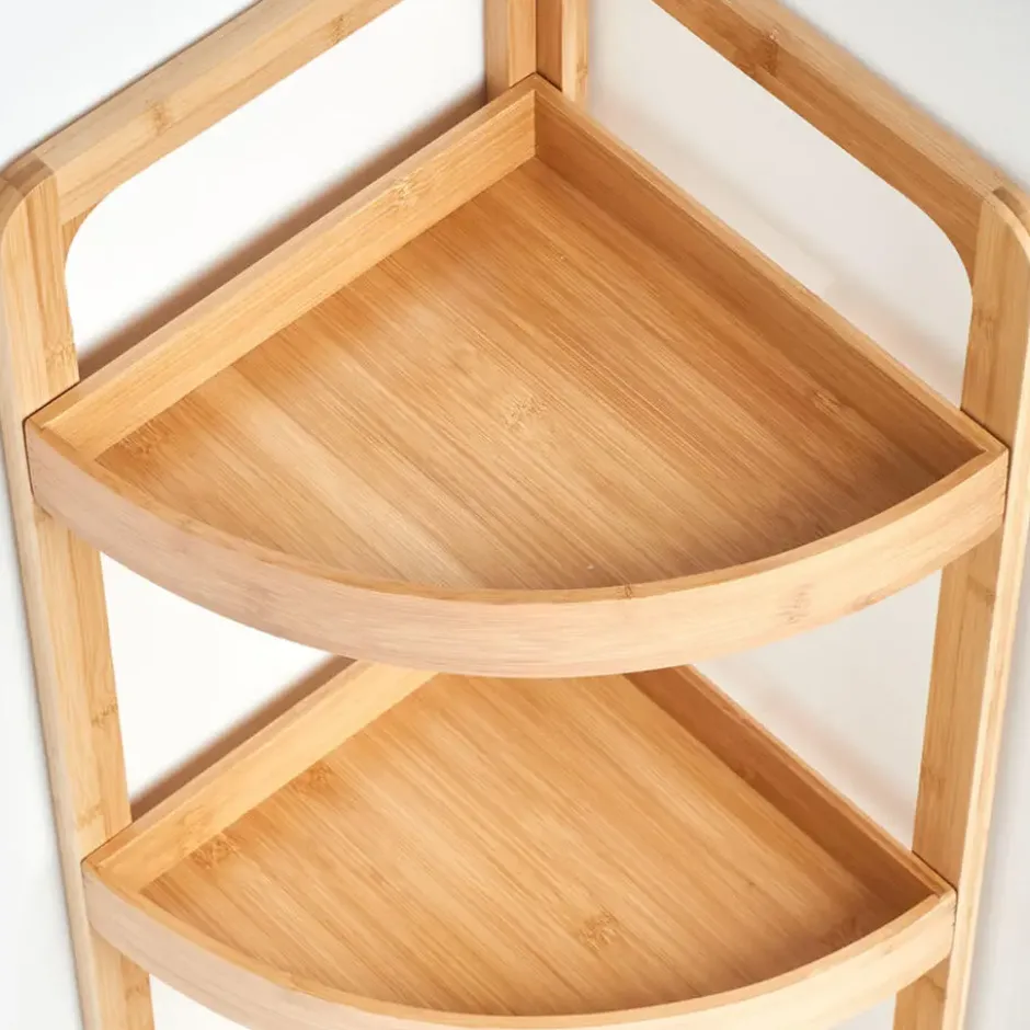 Zeller Hoekkastje/rekje - bamboe - hout - 29 x 29 x 85 cm