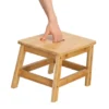 Zeller Voetenbankje/krukje - bamboe - 38 x 26 x 25 cm - opstapje