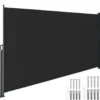 Zijmarkies Uittrekbaar Zonwering Privacybescherming Zwart Windscherm 120x60 cm