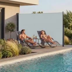 Zijmarkies - Zonwering en Windbescherming - Grijs - 300x9x200 cm - Terras
