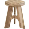 Zit krukje bijzet stoel Decowood - lichtbruin - D30 x H40 cm