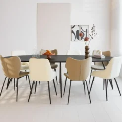 Zwart ovale eettafel Cesar 270x110 cm - Mangohout - Zwart