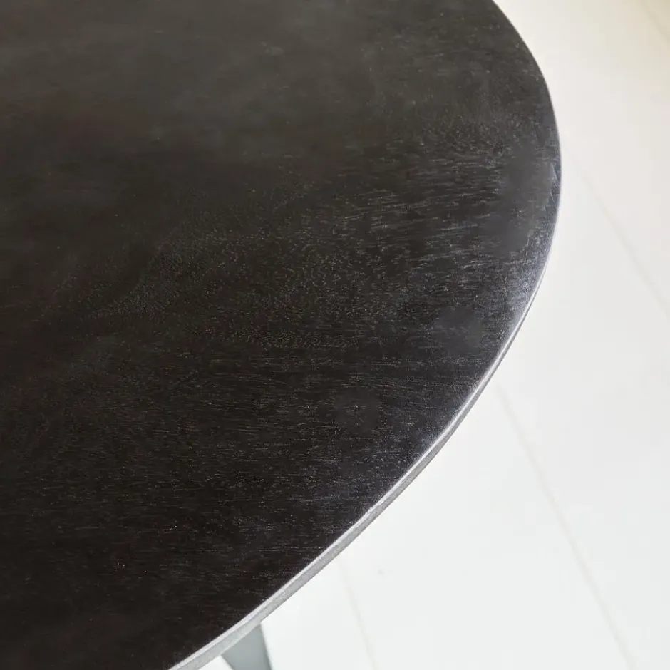 Zwart ovale eettafel Cesar 270x110 cm - Mangohout - Zwart