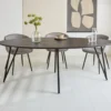 Zwart ovale eettafel Cesar 230x100 cm - Mangohout - Zwart
